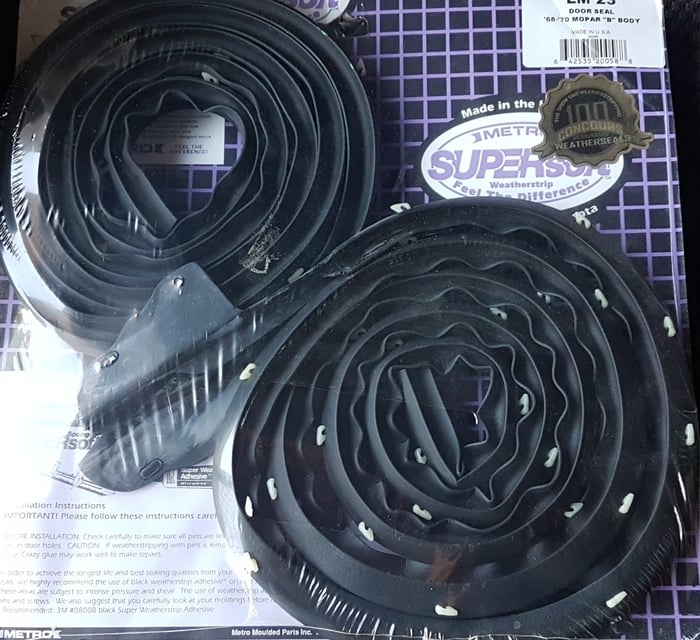 68-70 Mopar B Body Door Seal